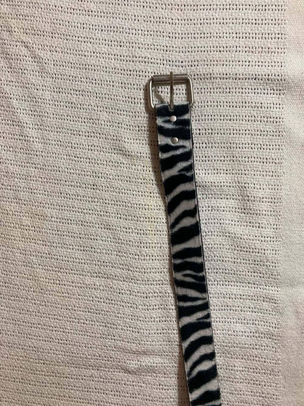 Arket Zebra-Print Faux Fur Leather Belt